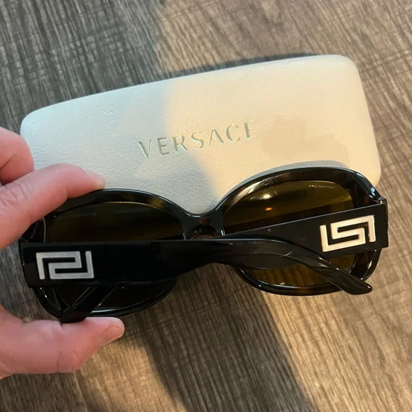 Versace 4177-H Tortoise Brown Square Women Mother of Pearl Sunglasses - Picture 2 of 6